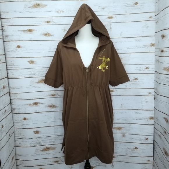 Beverly Hills Polo Club Short Sleeve Zip Up Hoodie Front Pockets Size 3X - Picture 5 of 6